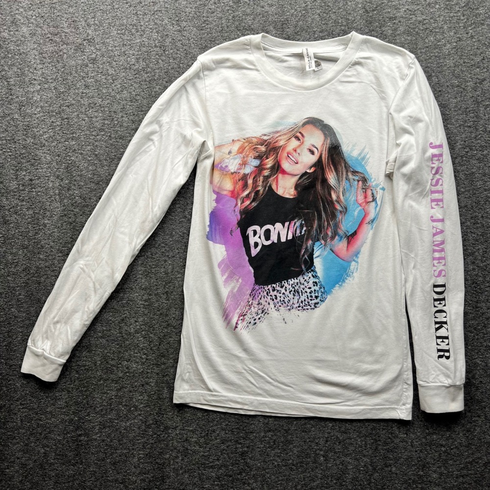 Jessie James Decker Tour T-Shirt Womens Small White Long Sleeve 2019‎ Concert